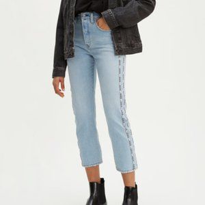 Levi's 501 Logo-Stripe Cropped Straight Jeans - Women's 30